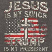 Jesus Is My Savior Trump Is My President American Flag Cotton Canvas Backpack