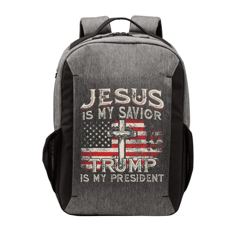 Jesus Is My Savior Trump Is My President American Flag Vector Backpack