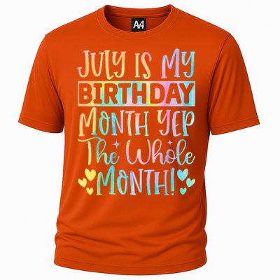 July Is My Birthday Yes The Whole Month Tie Die Cooling Performance Crew T-Shirt