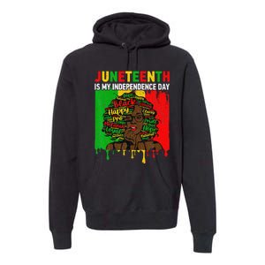 Juneteenth Is My Independence Day Black Black Queen Premium Hoodie