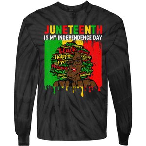 Juneteenth Is My Independence Day Black Black Queen Tie-Dye Long Sleeve Shirt