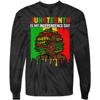 Juneteenth Is My Independence Day Black Black Queen Tie-Dye Long Sleeve Shirt