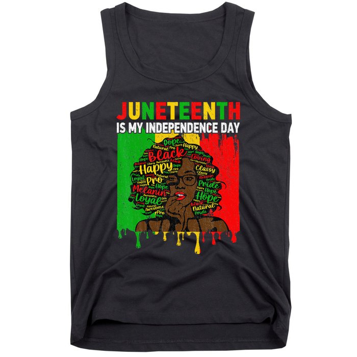 Juneteenth Is My Independence Day Black Black Queen Tank Top