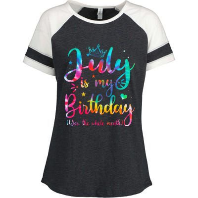 July Is My Birthday Yes The Whole Month Funny July Birthday Enza Ladies Jersey Colorblock Tee