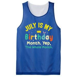 July Is My Birthday Yes The Whole Month Mesh Reversible Basketball Jersey Tank