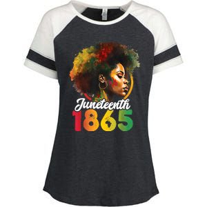 Juneteenth Is My Independence Day Womens Black Pride Enza Ladies Jersey Colorblock Tee