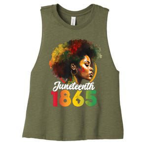 Juneteenth Is My Independence Day Womens Black Pride Women's Racerback Cropped Tank