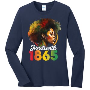 Juneteenth Is My Independence Day Womens Black Pride Ladies Long Sleeve Shirt