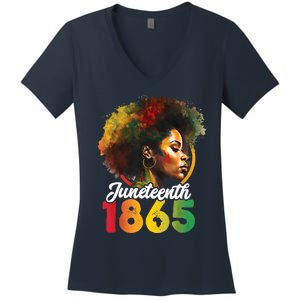 Juneteenth Is My Independence Day Womens Black Pride Women's V-Neck T-Shirt