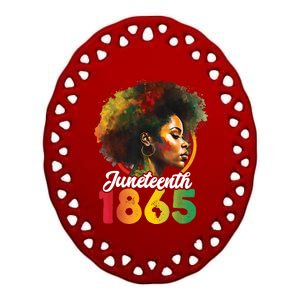 Juneteenth Is My Independence Day Womens Black Pride Ceramic Oval Ornament