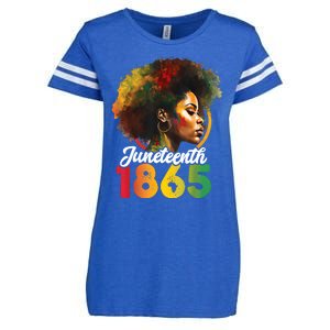 Juneteenth Is My Independence Day Womens Black Pride Enza Ladies Jersey Football T-Shirt