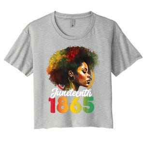 Juneteenth Is My Independence Day Womens Black Pride Women's Crop Top Tee