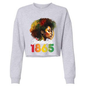 Juneteenth Is My Independence Day Womens Black Pride Cropped Pullover Crew