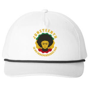 Juneteenth Is My Independence Day Black Female Pride Snapback Five-Panel Rope Hat