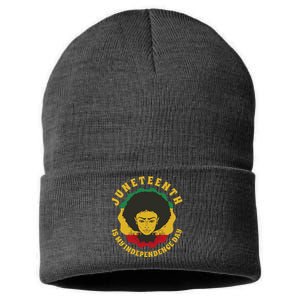 Juneteenth Is My Independence Day Black Female Pride Sustainable Knit Beanie