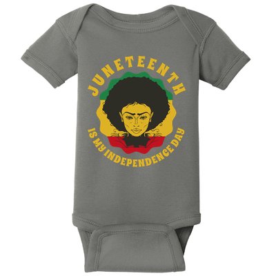 Juneteenth Is My Independence Day Black Female Pride Baby Bodysuit