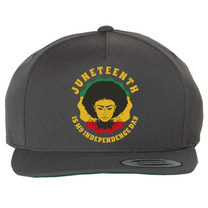 Juneteenth Is My Independence Day Black Female Pride Wool Snapback Cap