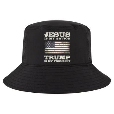 Jesus Is My Savior Trump Is My President Cool Comfort Performance Bucket Hat