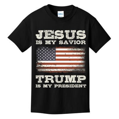 Jesus Is My Savior Trump Is My President Kids T-Shirt
