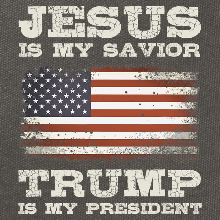 Jesus Is My Savior Trump Is My President Cotton Canvas Backpack