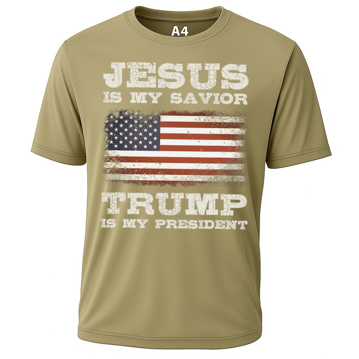Jesus Is My Savior Trump Is My President Cooling Performance Crew T-Shirt
