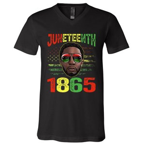 Juneteenth Is My Independence Day Black King Fathers Day V-Neck T-Shirt