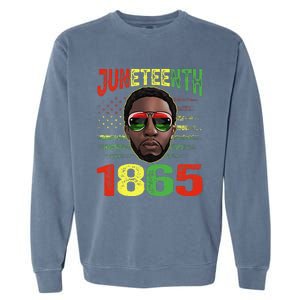 Juneteenth Is My Independence Day Black King Fathers Day Garment-Dyed Sweatshirt