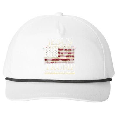 Jesus Is My Savior Trump Is My President Christian USA Flag Gift Snapback Five-Panel Rope Hat