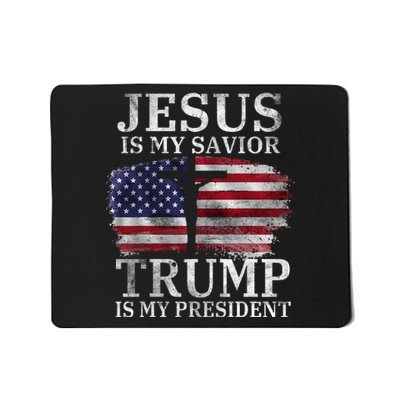 Jesus Is My Savior Trump Is My President Usa Flag Mousepad