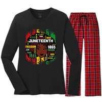 Juneteenth Is My Independence Day Black  Freedom 1865 Women's Long Sleeve Flannel Pajama Set 