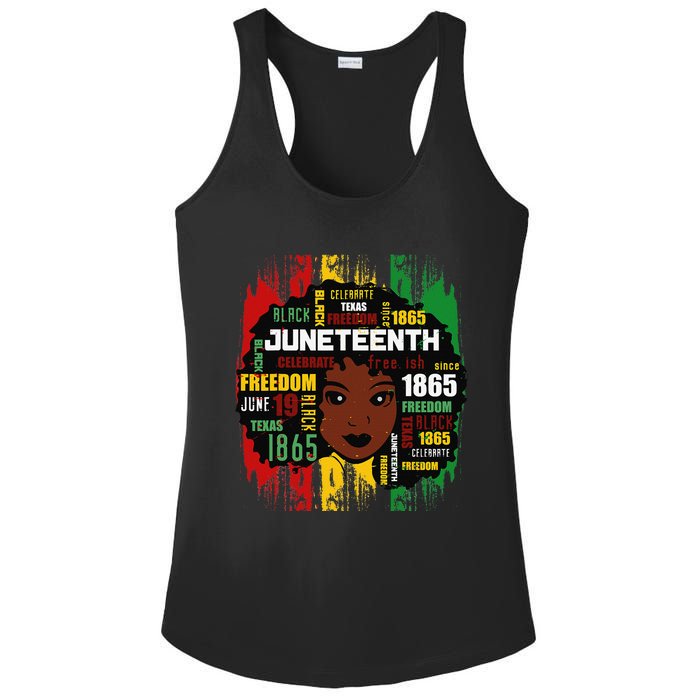 Juneteenth Is My Independence Day Black  Freedom 1865 Ladies PosiCharge Competitor Racerback Tank