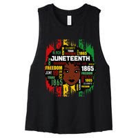 Juneteenth Is My Independence Day Black  Freedom 1865 Women's Racerback Cropped Tank