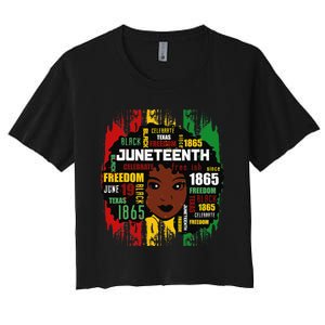 Juneteenth Is My Independence Day Black  Freedom 1865 Women's Crop Top Tee