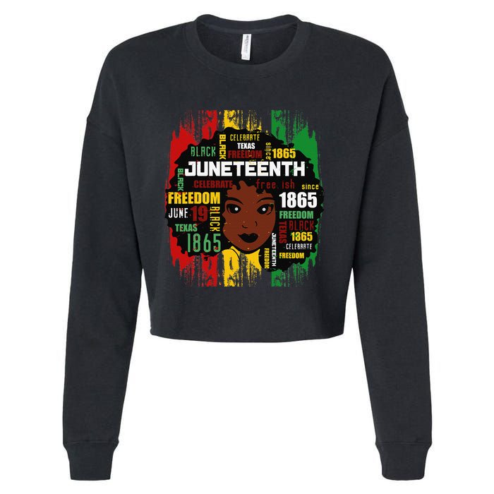 Juneteenth Is My Independence Day Black  Freedom 1865 Cropped Pullover Crew