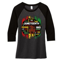 Juneteenth Is My Independence Day Black  Freedom 1865 Women's Tri-Blend 3/4-Sleeve Raglan Shirt