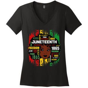 Juneteenth Is My Independence Day Black  Freedom 1865 Women's V-Neck T-Shirt