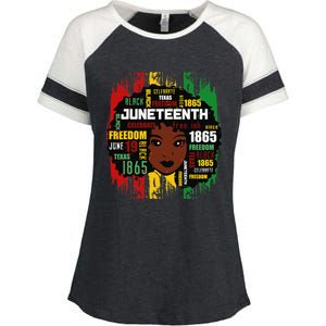 Juneteenth Is My Independence Day Black  Freedom 1865 Enza Ladies Jersey Colorblock Tee