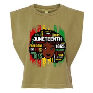 Juneteenth Is My Independence Day Black  Freedom 1865 Garment-Dyed Women's Muscle Tee