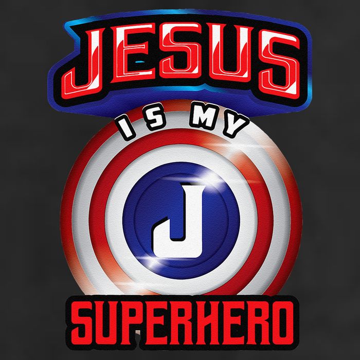 Jesus Is My Superhero Cute Powerful Christian Gift 7 Panel Mesh Trucker Snapback Hat