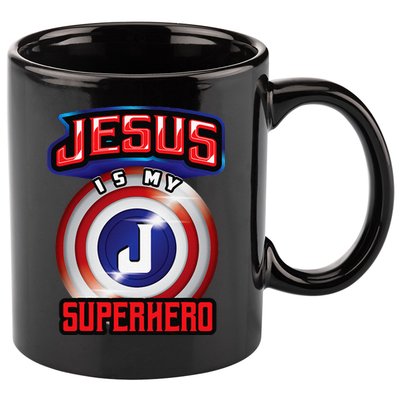 Jesus Is My Superhero Cute Powerful Christian Gift 11oz C Handle Ceramic Mug