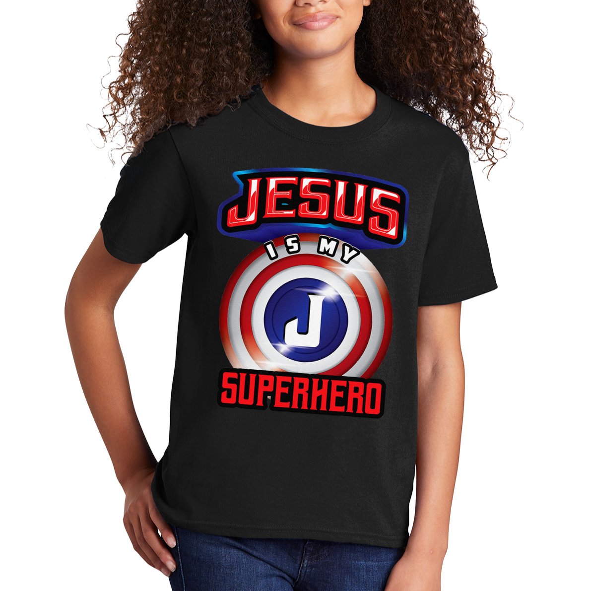 Jesus Is My Superhero Cute Powerful Christian Gift Kids T-Shirt