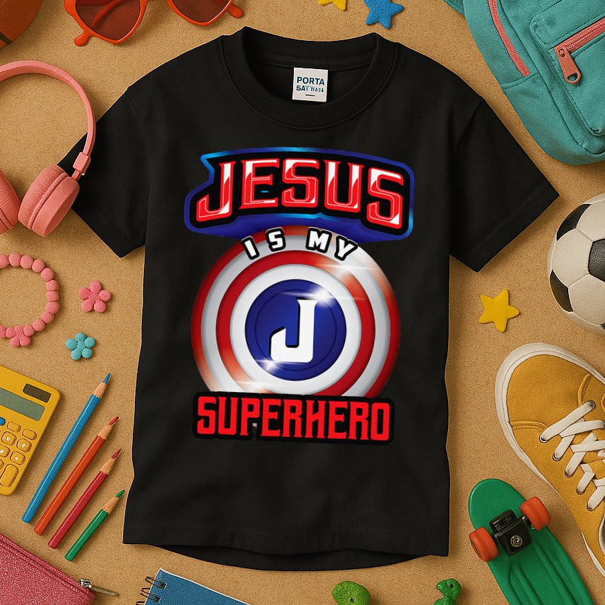 Jesus Is My Superhero Cute Powerful Christian Gift Kids T-Shirt