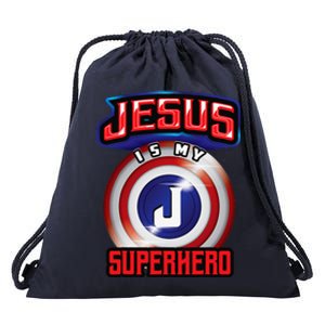 Jesus Is My Superhero Cute Powerful Christian Gift Drawstring Bag