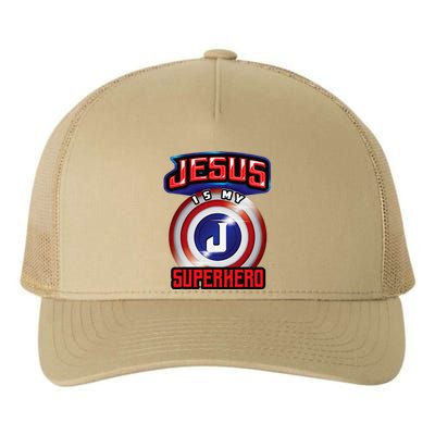 Jesus Is My Superhero Cute Powerful Christian Gift Yupoong Adult 5-Panel Trucker Hat