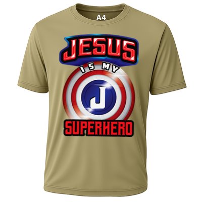 Jesus Is My Superhero Cute Powerful Christian Gift Cooling Performance Crew T-Shirt