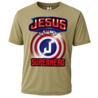 Jesus Is My Superhero Cute Powerful Christian Gift Cooling Performance Crew T-Shirt