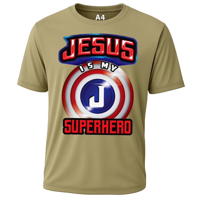 Jesus Is My Superhero Cute Powerful Christian Gift Cooling Performance Crew T-Shirt