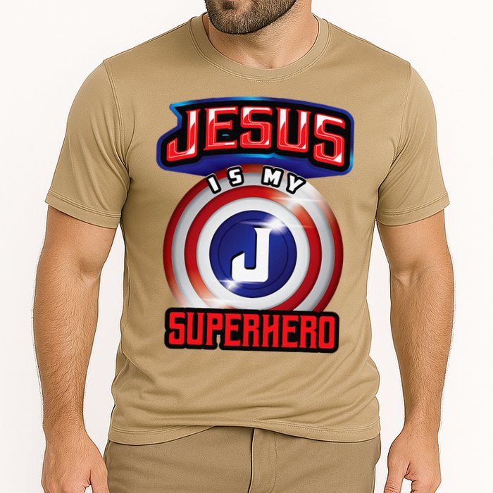 Jesus Is My Superhero Cute Powerful Christian Gift Cooling Performance Crew T-Shirt