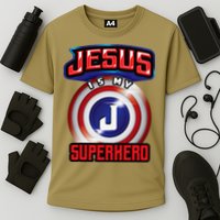 Jesus Is My Superhero Cute Powerful Christian Gift Cooling Performance Crew T-Shirt