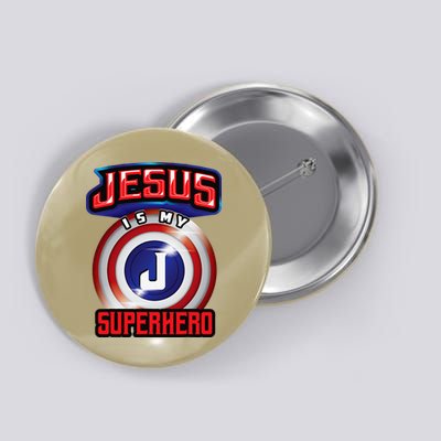 Jesus Is My Superhero Cute Powerful Christian Gift Button